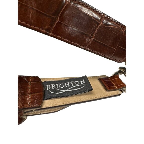 Vintage 1996 Brighton Brown with Silver Tone Metal Western Med Belt - Picture 7 of 10